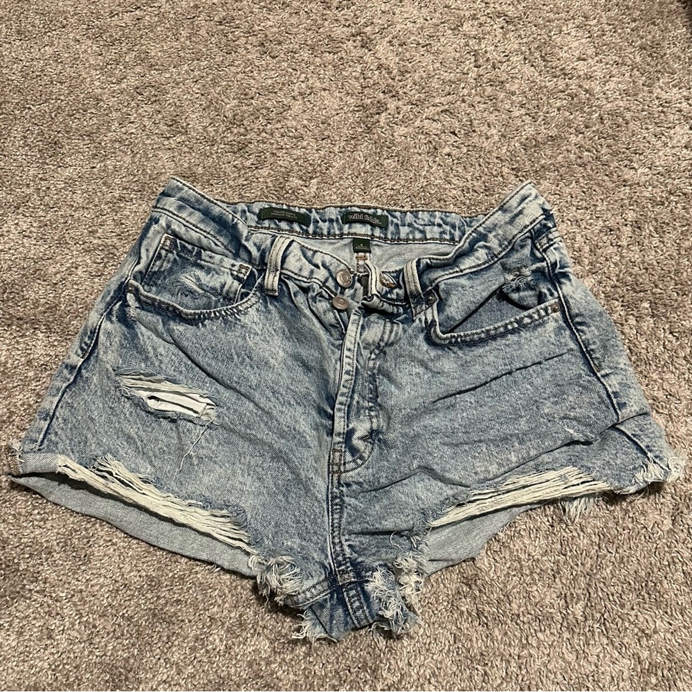 Denim Distressed Women High Waisted Shorts
